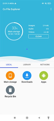 cx file explorer interface